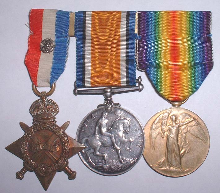 1914-15 Star, British War Medal and Victory Medal. 1914-15 Star, British War Medal and Victory Medal.